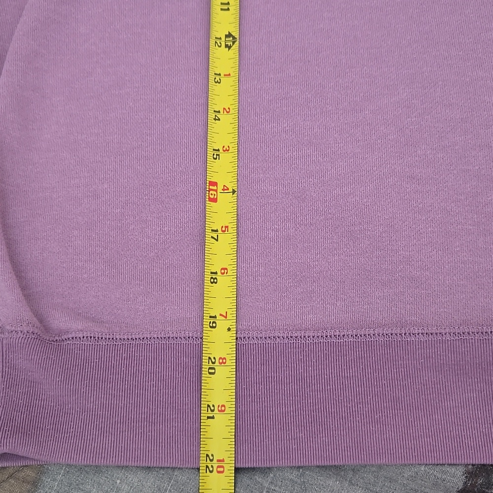 Lavender Lilac Purple Cotton Terry Boxy Oversized Cropped Crewneck Sweatshirt - Picture 5 of 6